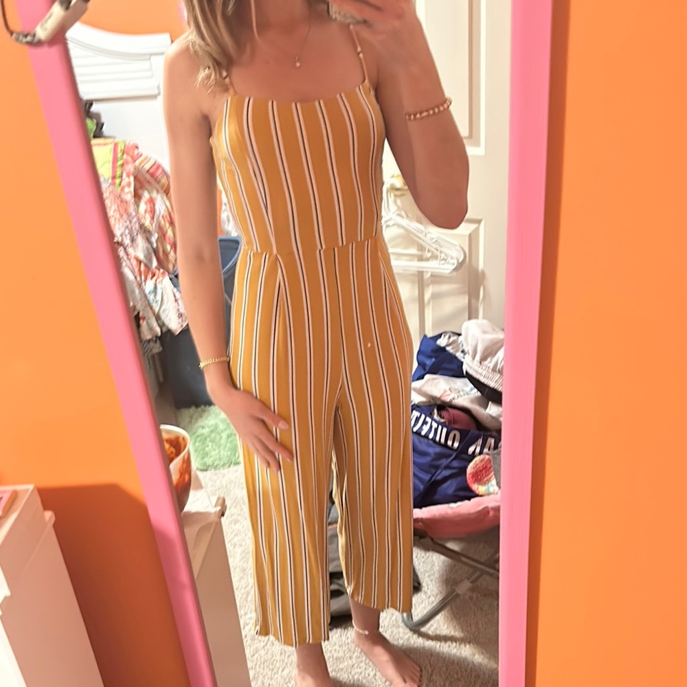 Yellow Striped Jumpsuit